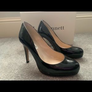 LK Bennett Black Patent Sledge Pumps